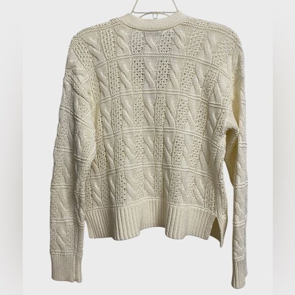 NWT Madewell Open Cable-Stitch Cardigan Sweater Women's Size M Bright Ivory - Picture 8 of 16